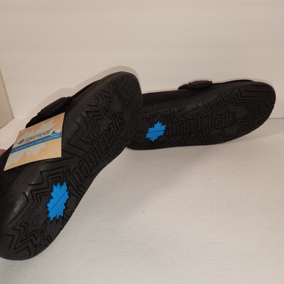 FOAMTREADS Physician L2 Comfort Slipper Womens 9M Black Wool Adjustable Diabetic - Picture 11 of 12